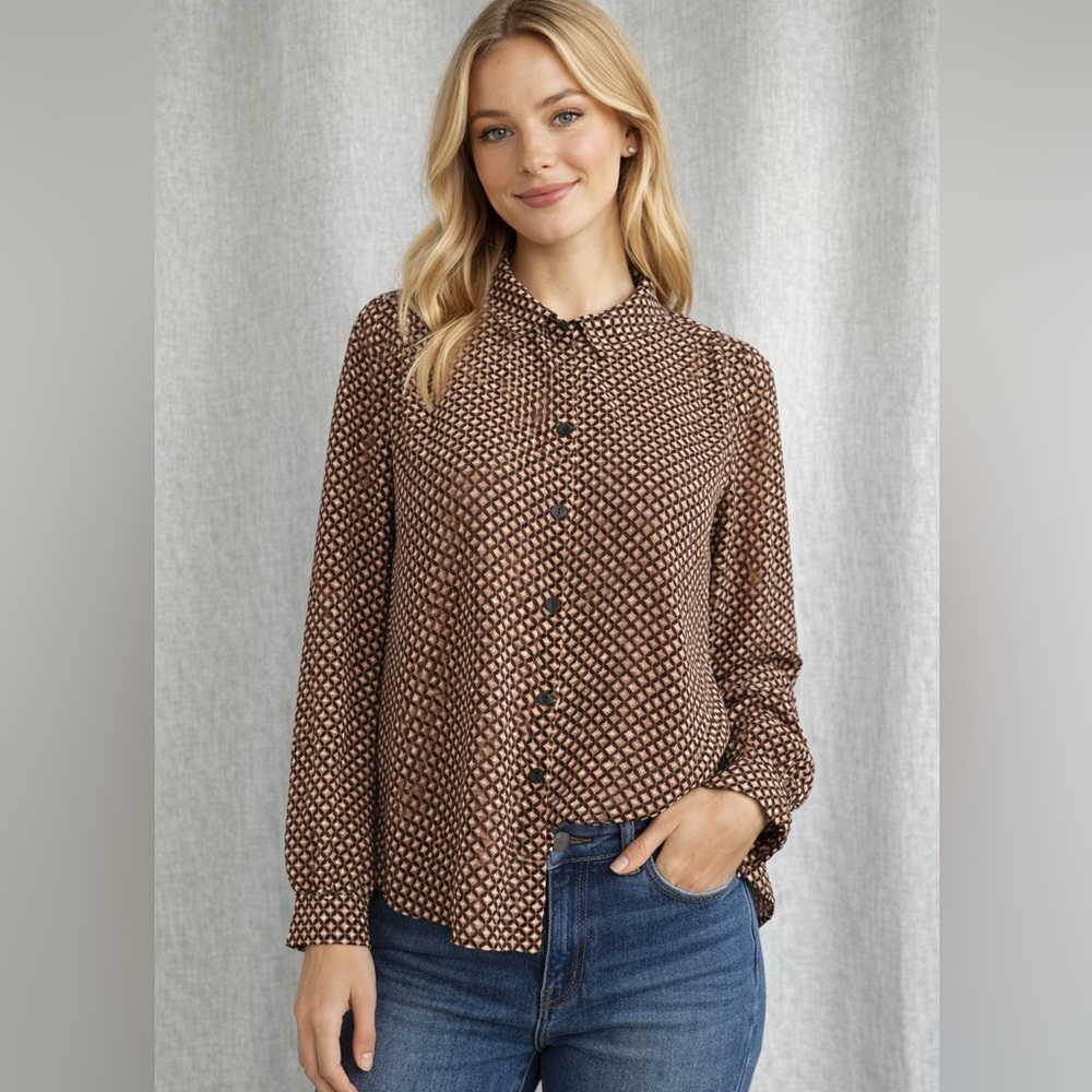 NYDJ Modern Geo Blouse